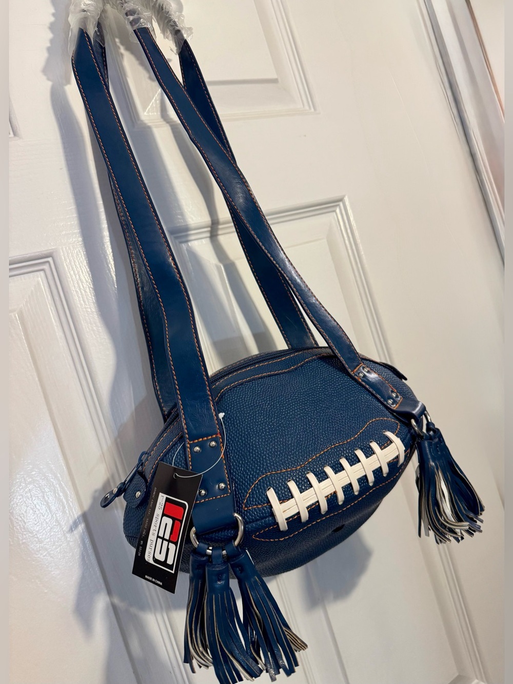 Blue Football Shaped Shoulder Bag